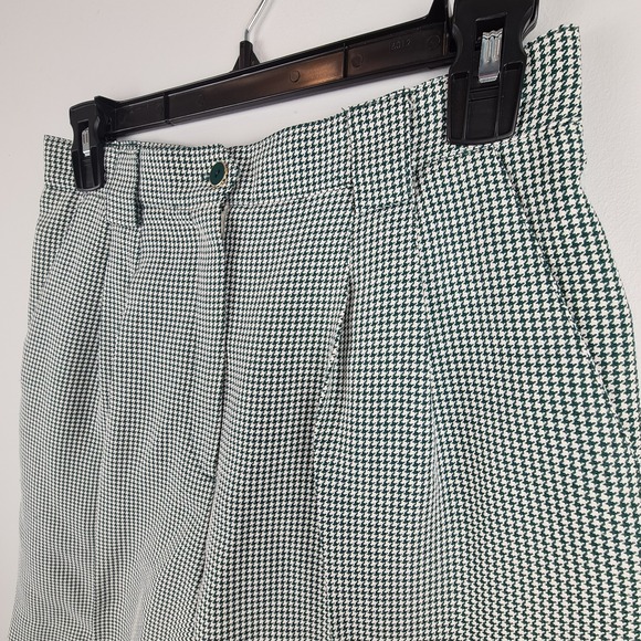 Vintage Tail Houndstooth High Waist Pleated Women's Shorts Sz 6 Academia Golf - Picture 2 of 10